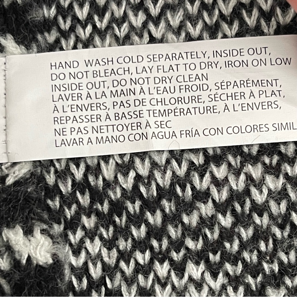 Dex Black/White Zebra Oversized Drop Shoulder Cardigan Duster (2X) - Picture 14 of 14
